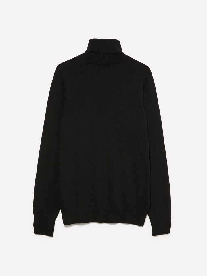 Schwarzer Rollkragenpullover - pullover hoher kragen für damen - Schwarz | Sisley image number 2